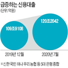 신용대출,대출,금리,은행,증가세