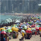 코로나19,브라질,무더위,해변
