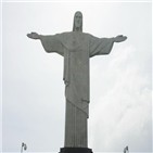 예수상,리우,브라질,보수공사,거대,건립