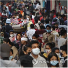 뉴델리,시장,코로나19