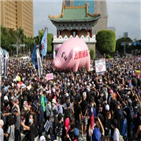 대만,돼지고기,미국산,요구,시위,추투