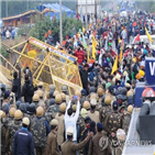 농민,시위,뉴델리,경찰,인도