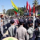 경찰,시위,시위대,현지,미얀마,공무원,촉구