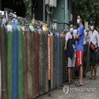 미얀마,교민,코로나19,한인회,치료,병원,산소치료기,산소통