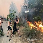 알제리,화재,군인,산불,지역,주민