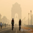 뉴델리,기준,대기오염,지수,올해,인도