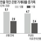 대출,증가폭,증가,은행,가계대출