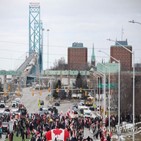 캐나다,다리,시위대,앰버서더,시위,트럭