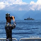 대만,중국,군함,영해,구축함,대응