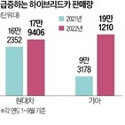 하이브리드,전기차,모델,하이브리드카,현대차,판매량,기아