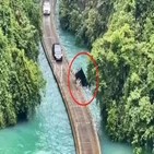 부교,호수,승합차