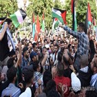 팔레스타인,이스라엘,시위,중동,이란,국가