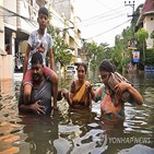 안드라프라데시주,인도,차웅이,폭우