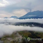화산,등반,폭발,라피,당국,인도네시아