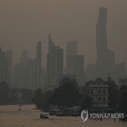 태국,대기오염,재택근무,수준,악화