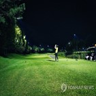 야간,골프장,골프