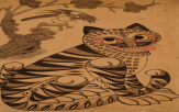 전시,작품,호랑이,작도,다카시,그림,까치,일본
