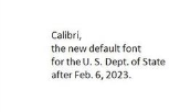 캘리브리,글꼴,도입,국무부