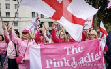여성,시위,핑크,영국,레이디스,분홍색,이민자