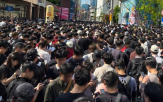인파,카드,행사,사람,관악산,일대