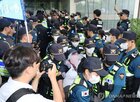 현장,경찰,투표함,보관,시위,경기장