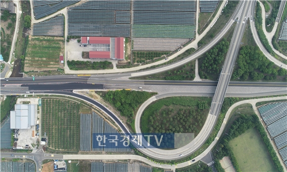 ▲영천-삼창 국도건설공사 4차로 확장구간 북영천I.C 전경. 사진제공=국토교통부.