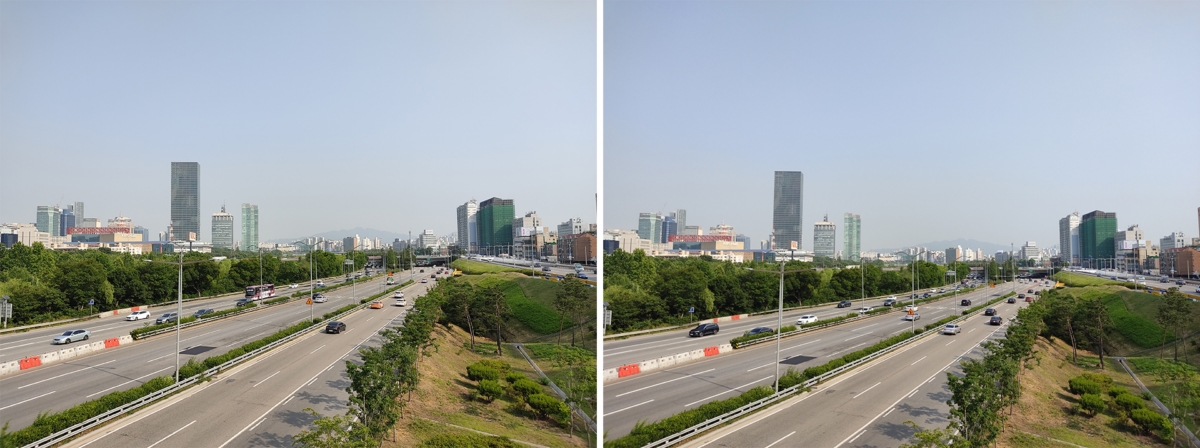 홍미노트9S 후면카메라 비교 1,200만(왼쪽) 4,800만(오른쪽)