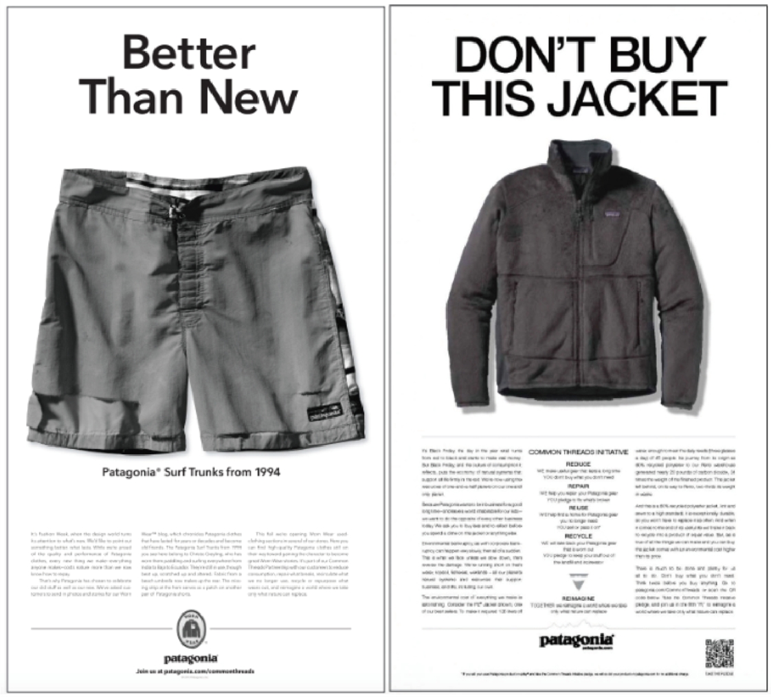 새 옷을 출시해놓고 사지 말라는 파타고니아 광고 (임성희 박사 제공)