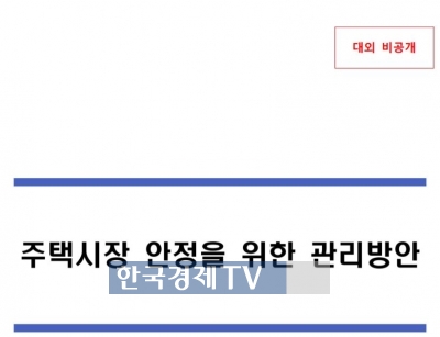 `대외 비공개`가 선명하게 적힌 6·17 대책 브리핑문. 당시 김현미 전 국토교통부 장관은 