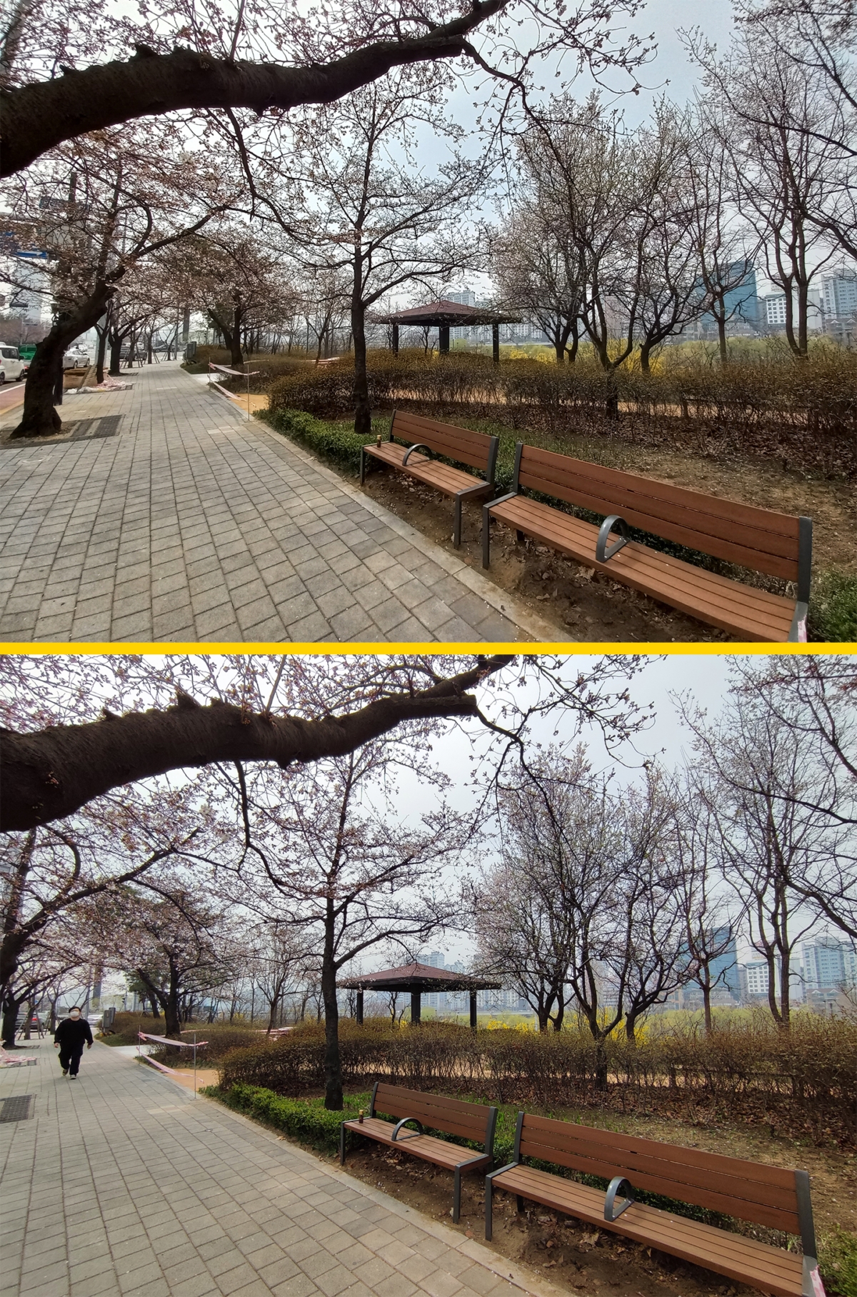 갤럭시A32(위) 홍미노트10 프로(아래) 초광각 사진 비교