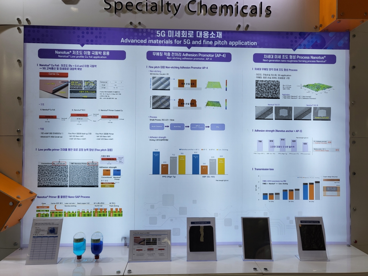 사진 : 와이엠티가 개발한 5G 미세회로 대응소재 설명자료