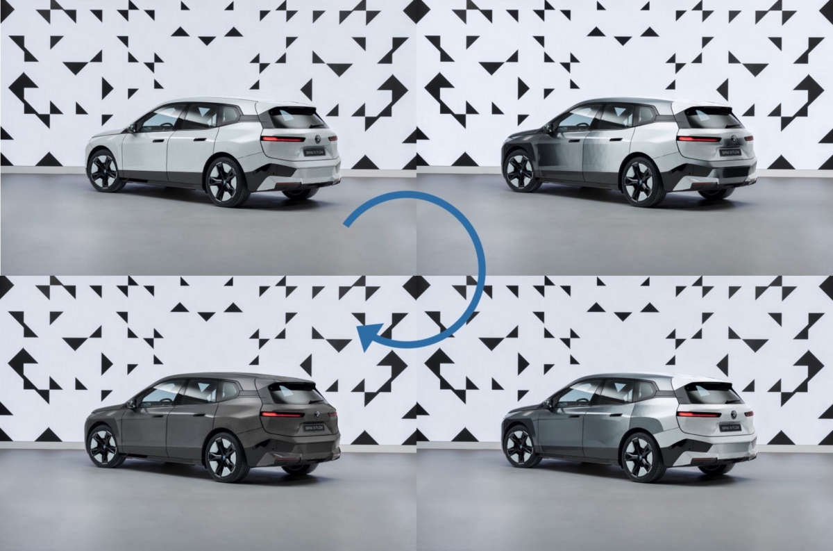 BMW iX에 전자 잉크를 적용했다. 외관 색상을 자유자재로 바꿀 수 있다.