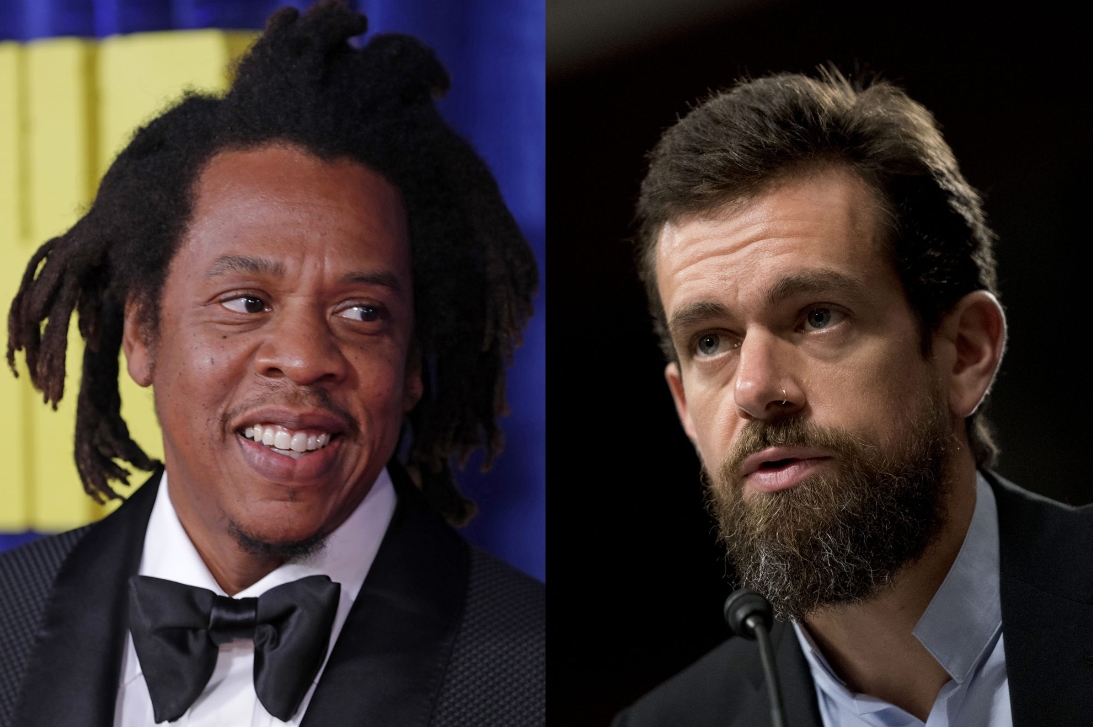 좌: 제이지(Jay-Z) 우: 잭 도시(Jack Dorsey)