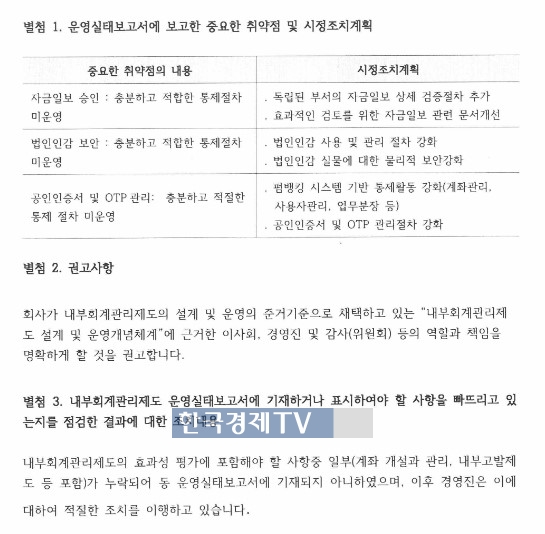 오스템임플란트 2022년 사업보고서 중 `21년도 내부회계관리제도 평가보고서 별첨`