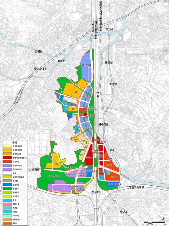 용인플랫폼시티 토지이용계획도(용인도시공사 홈페이지)
