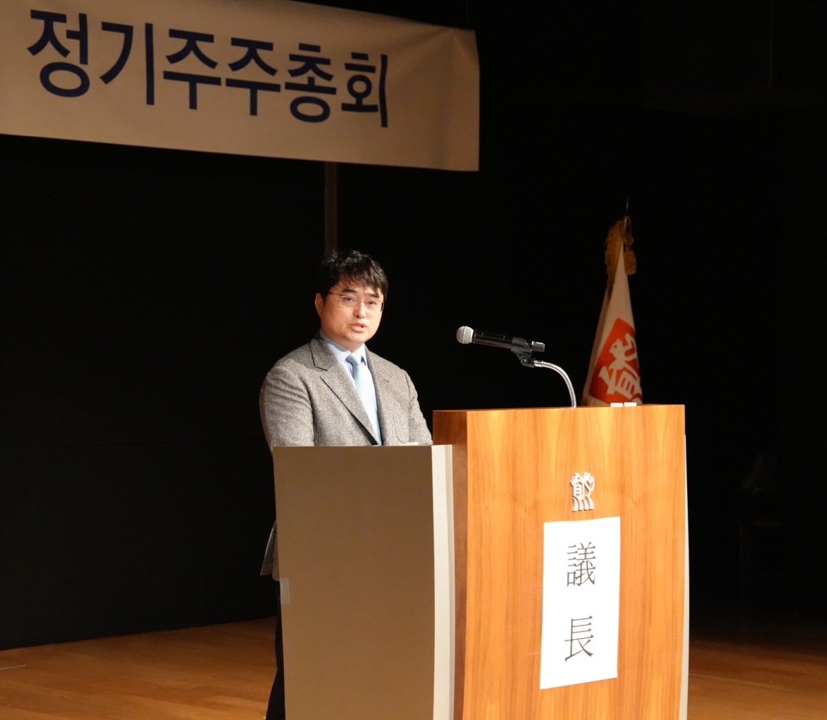 이창재 대웅제약 대표가 제23기 대웅제약 정기 주주총회에서 발언하고 있다. (사진=대웅제약)