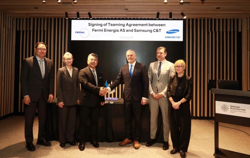 삼성물산이 에스토니아 민영 원전기업 페르미 에네르기아와 현지 SMR 개발 협력을 위한 업무협약을 체결했다. 삼성물산 제공