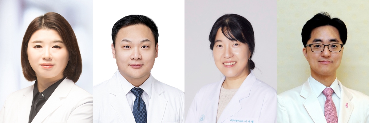 왼쪽부터 서울대병원 강은혜 교수, 서울시보라매병원 천종호 교수, 서울아산병원 이새별 교수, 삼성서울병원 유재민 교수.