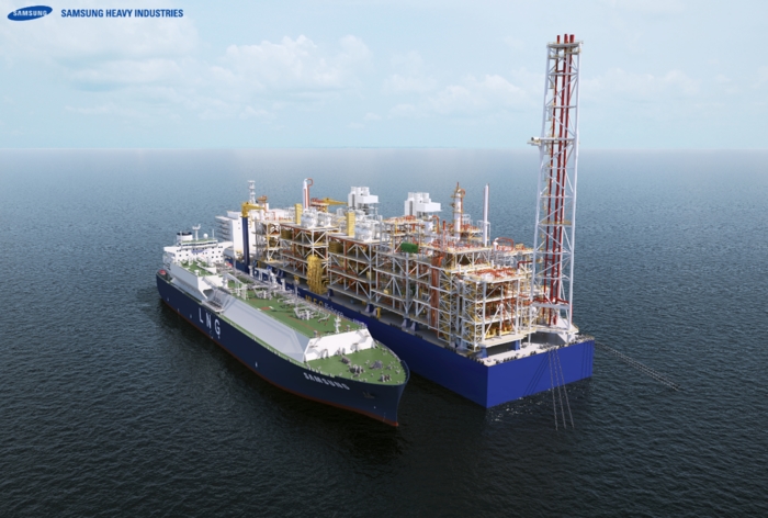 삼성중공업이 개발한 심해용 FLNG 표준 모델 MLF-O (삼성중공업 제공)