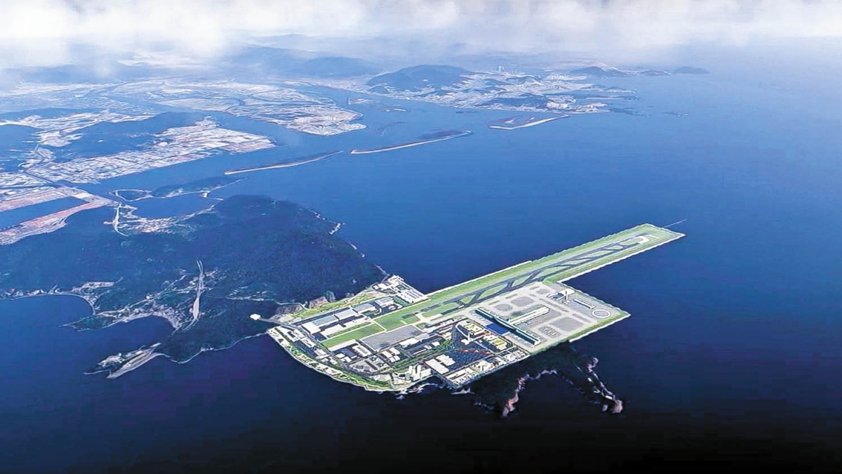 부산시 강서구 가덕도 일원에 건설될 예정인 가덕도 신공항 조감도. 국토교통부 제공