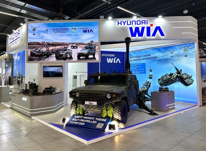 현대위아의 폴란드 국제 방위산업 전시회 MSPO 2025 전시 부스의 전경 (현대위아 제공)